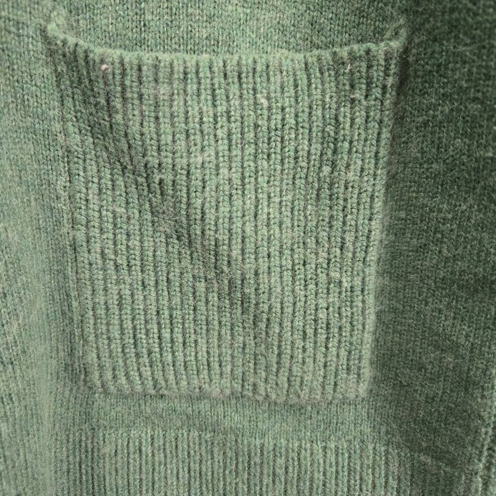 Nanette Lepore Green Turtleneck Sweater Split Hem Pocket Sz Medium - Picture 3 of 9